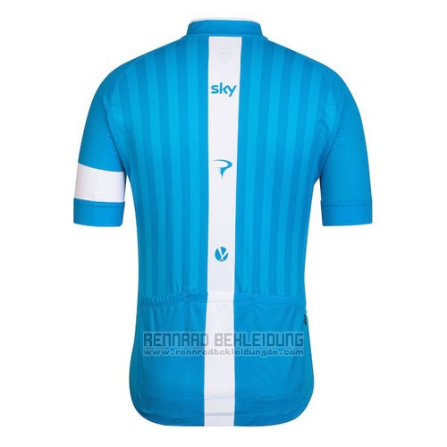 2016 Fahrradbekleidung Sky Azurblau und Wei Trikot Kurzarm und Tragerhose - zum Schließen ins Bild klicken